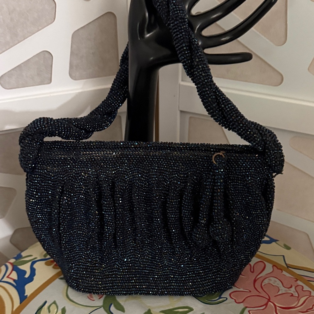 Beautiful Dark Blue Beaded Women's Bag